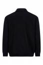 Preview: The image shows the rear view of a black polo shirt with a collar and long sleeves. It has a simple, classic cut without any conspicuous details.