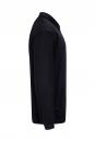 Preview: The image shows a black sweater in profile. It has long sleeves and a classic collar. The fabric appears smooth and the design is simple and timeless.