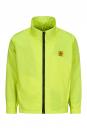 Preview: The image shows a brightly yellow jacket with a simple design. It has a high collar and a zipper in the middle. There is a small logo on the left chest.
