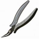 Preview: Das Bild zeigt eine Zange mit langen, spitzen Backen. Der Griff ist ergonomisch gestaltet, schwarz und grau. Die Zange eignet sich gut für präzise Arbeiten.