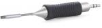 Preview: The image shows a gray tool handle with a ridged rubber surface. At one end, there is a flat screwdriver. The handle is oval and ends in a point.
