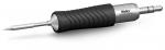 Preview: The image shows a soldering iron with a streamlined, rubberized handle. The tip is metallic and tapered. The handle has a non-slip texture for better grip.