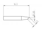Preview: The image displays a technical drawing with dimensions. There is an elongated shape that tapers to a point at one end. Measurements are provided in millimeters.