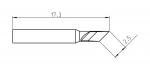 Preview: The image displays a technical drawing of a tool with a narrow, angled end. Dimensions are provided: 17.3 mm in length and 2.5 mm in width. The end has a special shape for precise applications.