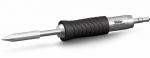 Preview: The image displays a soldering iron with a metallic, pointed tip and a rubberized handle. The handle features a textured surface for improved grip. The brand name 