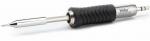 Preview: The image shows a screwdriver with an ergonomic, rubberized black-striped handle. The metal tip is shiny and narrow, the handle has a silver surface.
