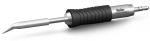 Preview: The image shows a soldering iron with a long, pointed metal head and an ergonomic, rubberized handle. The handle has grooves for better grip and is clip-shaped at the end.