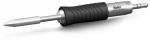Preview: The image shows a soldering iron with a metallic, pointed tip and a rubberized, black handle. The handle has a ribbed structure for better grip.