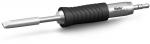 Preview: The image shows a screwdriver with a non-slip, black handle and a metallic, flat blade. The handle has lightly embossed lines for better grip.