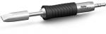 Preview: This is a screwdriver with a metal head and a non-slip, black handle. The handle has a wave-like structure for better grip.