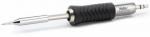 Preview: The image shows a soldering iron with a gray, non-slip grip and a silver stainless steel tip. The grip has grooves for better hold. It is often used for electronic work.