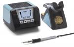Preview: The image displays a soldering device with a digital display and control buttons. Next to the device are a soldering iron holder and a wire cleaning device. Everything has a modern, functional shape.