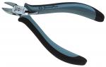 Preview: Das Bild zeigt eine kombinierte Zange mit einem silbernen Schneidewerkzeug und schwarzen, ergonomischen Handgriffen. Die Zange hat eine gebogene Form mit flachen Kanten.