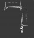Preview: The image shows a technical drawing of an arm with three joints. The structures are depicted in a simple design with dimensions of 315 mm and 415 mm.