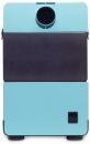 Preview: The image shows a blue device that looks like a refrigerator. It has a dark area in the middle and a round outlet at the top. There is a socket at the bottom.