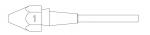 Preview: The image shows a top view of a pencil with a sharp tip. At the upper end, there is a tip marked with the number 