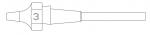 Preview: The image shows a long, narrow object with a wide, rounded end. On the side is the number 