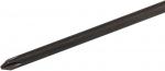 Preview: The image shows a long, slender screwdriver with a cross-shaped head. It is black and has a smooth surface that tapers narrowly towards the tip.