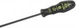 Preview: The image shows a Phillips screwdriver. The handle is black with yellow lettering. The blade is long and thin, suitable for precise work on screws.