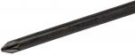 Preview: The image shows a black screwdriver with a flat, spiral-shaped end. The handle is missing; it is long and straight, suitable for turning screws.