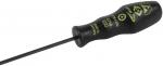 Preview: The image displays an electric screwdriver with a black, non-slip handle. The handle features yellow lettering with information about the model and origin. The blade is long and thin.