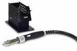 Preview: The image shows a soldering station with a soldering iron and a black holder with holes. The iron has a sturdy handle and a flexible cable.