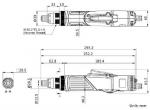 Preview: The image displays a technical drawing of a tool. It includes dimensions in millimeters, with front and side views, as well as details on threads and proportions.