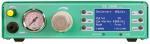 Preview: The image shows a green device with a large display and several buttons. On the left is an analog pressure gauge. There are buttons for programming, saving, and selection.