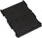 Preview: The image shows a black, rectangular component with many parallel grooves. It has small brackets at the corners. The surface is smooth and appears to be made of plastic.