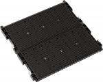 Preview: The image shows a black, flat plastic plate with several parallel grooves and recesses. It has fasteners at the corners and is rectangular in shape.