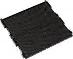 Preview: The image shows a black, rectangular plastic plate with many parallel grooves. The corners are slightly rounded, and there are small brackets on the sides.