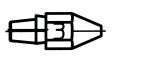 Preview: The image shows a schematic representation of a pen based on a side view. It has a pointed end and a thicker cap, with the number 