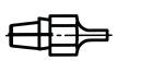Preview: The image shows a schematic representation of a cylinder with a wider, conical upper part and a narrower, straight lower end. It has clear, defined lines.