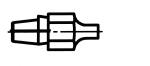 Preview: The image displays a stylized depiction of an object that resembles a combination of a conical and a cylindrical part. It is symmetrical and features a clear, simple line design.