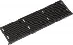 Preview: The image shows a black, elongated object with many parallel grooves. It has a flat shape and could be some sort of holder or shelf. The surface is textured.