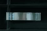 Preview: The image shows a silver, flat metal clip on a black background. The clip has a smooth surface and is centered in a rectangular area.