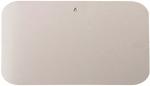 Preview: The image displays a rectangular, rounded metal plate with a matte finish. At the top center, there is a small hole, likely for hanging. The surface is smooth and monochromatic.