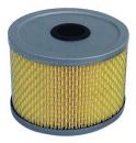 Preview: The image shows a cylindrical air filter with a round, gray top and yellow, grid-like material on the side. There is a hole in the center for mounting.