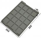 032.T-244 - Vacuum-formed insert T-244 355 x 253 x 20 mm, 20 compartments ESD 