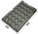 032.T-235 - Vacuum-formed insert T-235 555 x 355 x 47 mm, 24 compartments ESD 