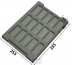 032.T-231 - Vacuum-formed insert T-231 355 x 253 x 26 mm, 15 compartments ESD 