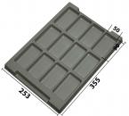 032.T-232 - Vacuum-formed insert T-232 355 x 253 x 25 mm, 12 compartments ESD 